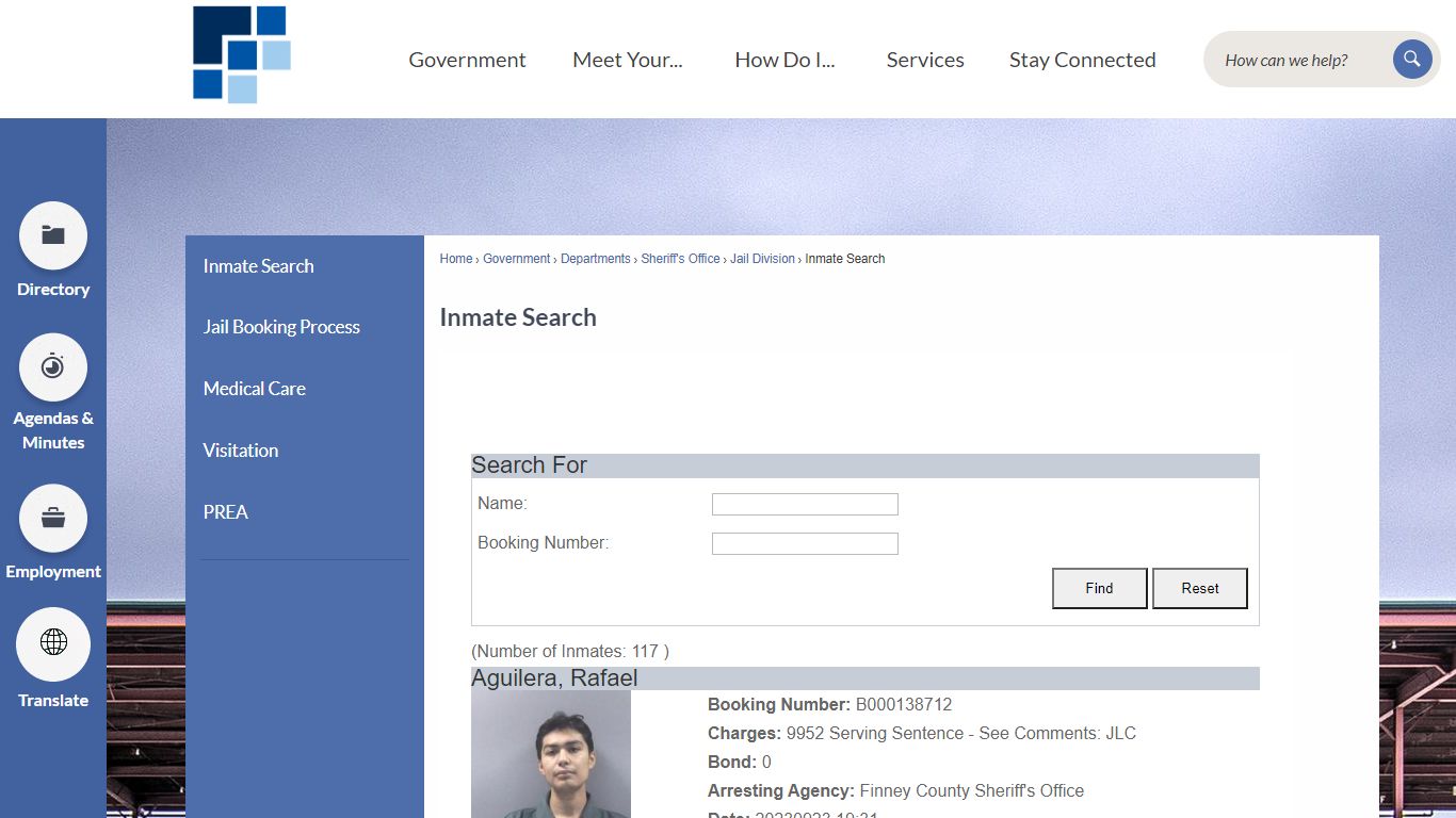 Inmate Search | Finney County, KS - Official Website